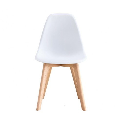 Silla MARAIS, madera, polipropileno blanco