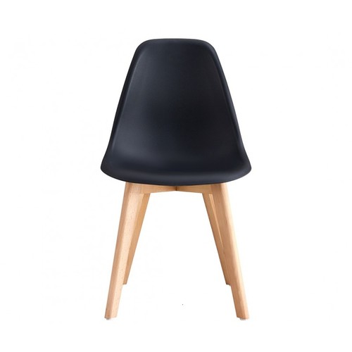 Silla MARAIS, madera, polipropileno negro