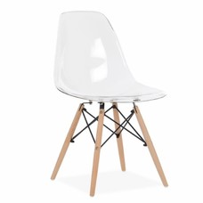 Silla STAR, madera, carcasa transparente