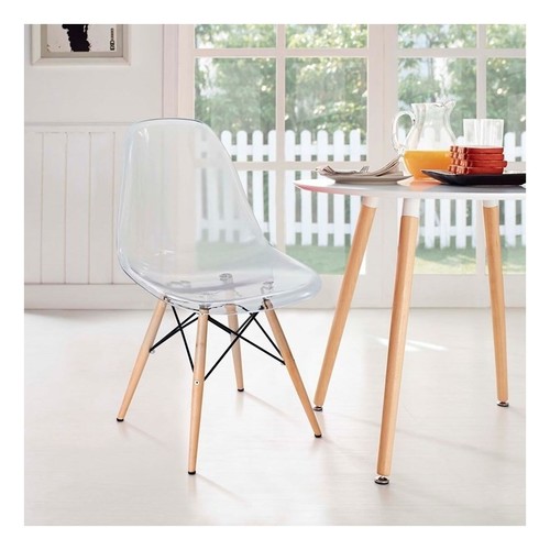 Silla STAR, madera, carcasa transparente