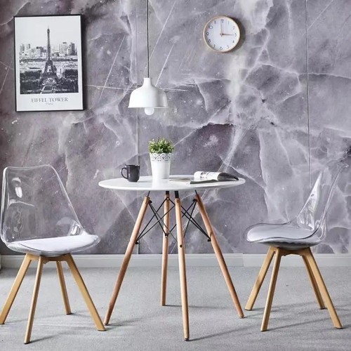 Silla TORRE 4P, madera, transparente, cojín blanco