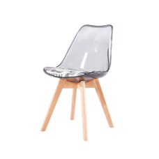 Silla TORRE 4P, madera, transparente, cojín estampado moderno