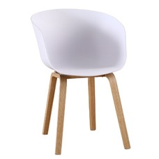 Sillón AWAK, madera curvada, polipropileno blanco