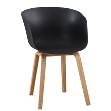 Sillón AWAK, madera curvada, polipropileno negro