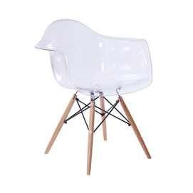 Sillón STAR, madera, policarbonato transparente