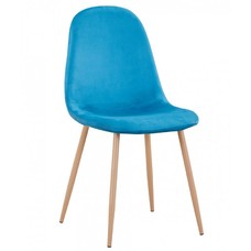 Silla EPOQUE NEW, patas metálicas, terciopelo turquesa 59