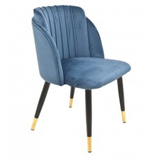 Silla GLAMOUR, metal, tapizado velvet azul