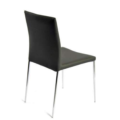 Silla INMA, apilable, metal, similpiel negra