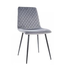 Silla LUCIA, metal, tapizado velvet gris oscuro