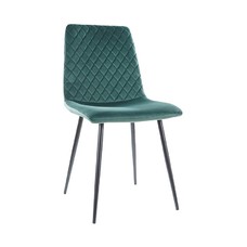 Silla LUCIA, metal, tapizado velvet verde oscuro