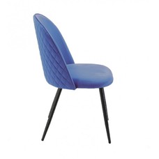 Silla MAGDA, metal, tapizado velvet azul
