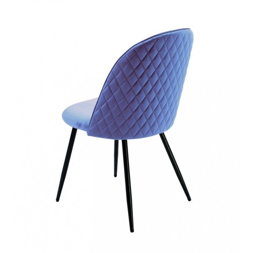 Silla MAGDA, metal, tapizado velvet azul