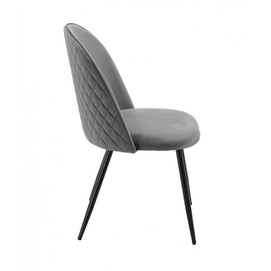 Silla MAGDA NEW, metal, tapizado velvet gris