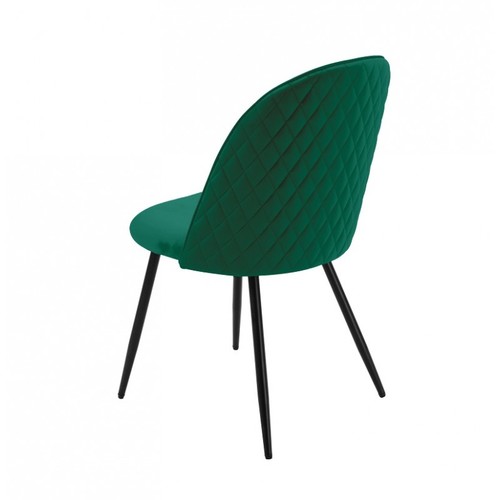 Silla MAGDA NEW, metal, tapizado velvet verde