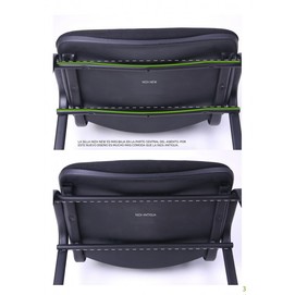 Silla NIZA NEW, chasis epoxi negro, similpiel naples negra