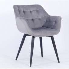 Sillón FABIO, metal, tapizado velvet 19 gris