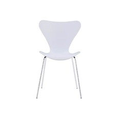 Silla JACOBO, apilable, cromada, acabado lacado blanco