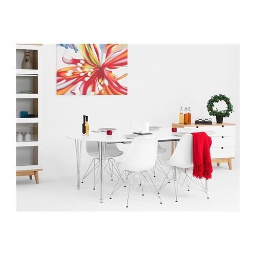 Silla BELLA (SU), cromada, carcasa y cojín blanco