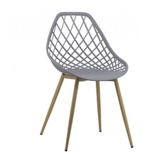 Silla REDING, metal, polipropileno gris