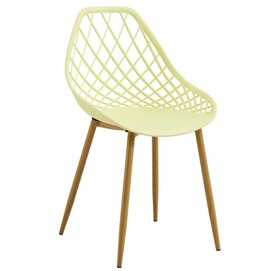 Silla STRAUSS, metal, polipropileno amarillo pastel