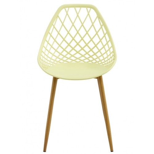 Silla STRAUSS, metal, polipropileno amarillo pastel