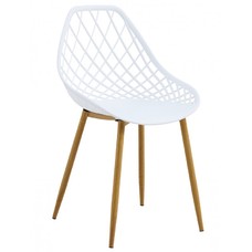 Silla STRAUSS, metal, polipropileno blanco