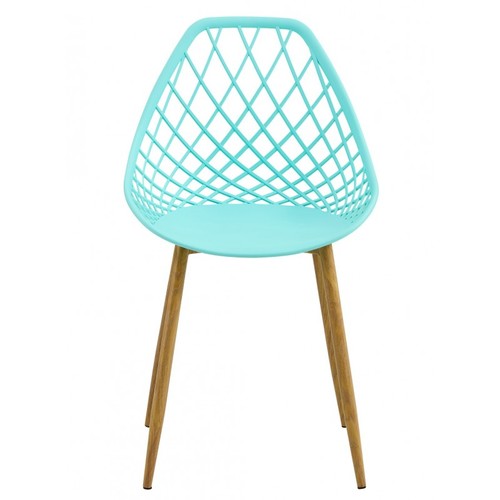 Silla STRAUSS, metal, polipropileno verde pastel