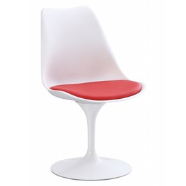 Silla TUL MT, metal, polipropileno blanco, cojín rojo