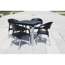 Sillón MOON, aluminio, polipropileno negro*