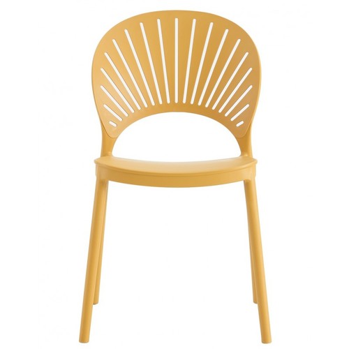 Silla ABANICO, apilable, polipropileno amarillo