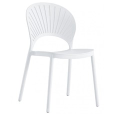 Silla ABANICO, apilable, polipropileno blanco