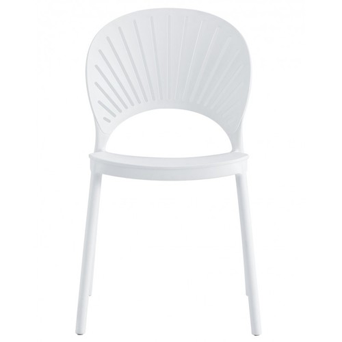 Silla ABANICO, apilable, polipropileno blanco