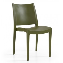 Silla BEYBE, apilable,polipropileno verde oliva