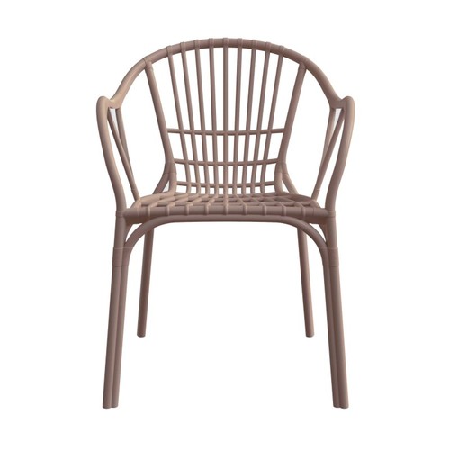 Sillón AMALFI, apilable, polipropileno marrón light