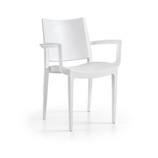 Sillón BEYBE, apilable, polipropileno blanco