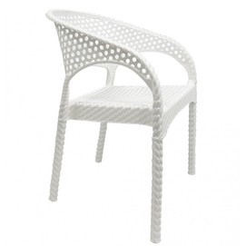 Sillón CALVIN, apilable, polipropileno blanco