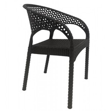 Sillón CALVIN, apilable, polipropileno marrón chocolate