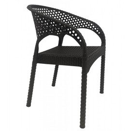 Sillón CALVIN, apilable, polipropileno marrón chocolate