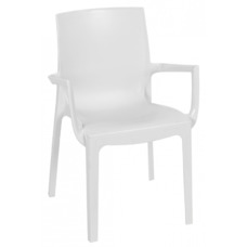 Sillón EMY, apilable,polipropileno blanco