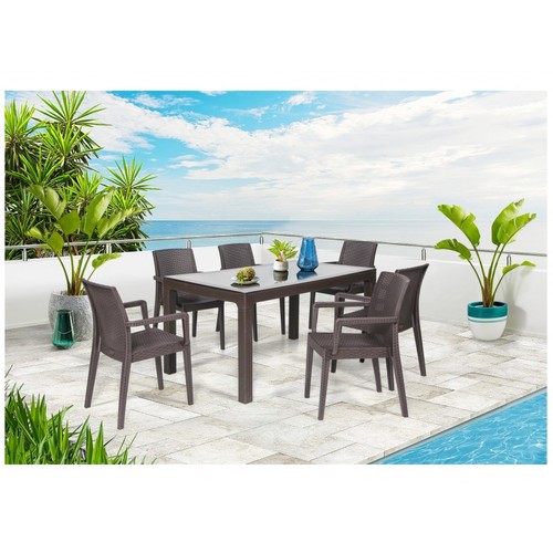 Sillón GLADY, apilable, polipropileno marrón chocolate