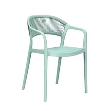 Sillón IBIZA, apilable, tratamiento anti UV, polipropileno y cuerda verde claro