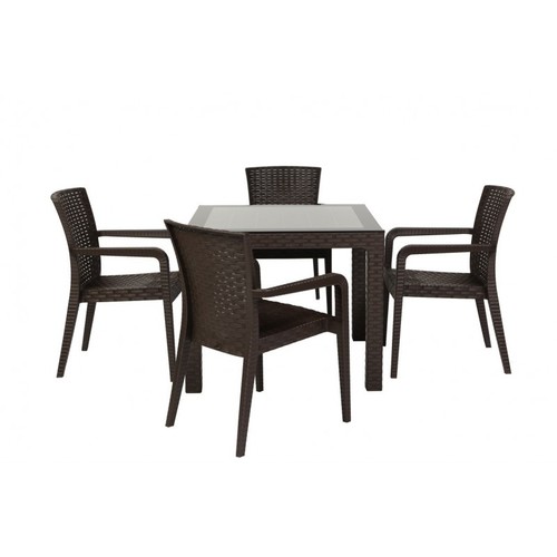 Sillón JAZMIN, apilable, polipropileno marrón chocolate