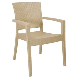 Sillón LIDO, apilable, polipropileno capuccino