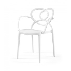 Sillón LOVE, apilable,polipropileno blanco