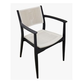 Sillón MILTON, apilable, polipropileno antracita y blanco