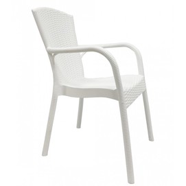 Sillón NESTOR, apilable, polipropileno blanco