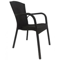 Sillón NESTOR, apilable, polipropileno marrón chocolate