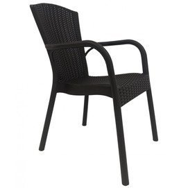 Sillón NESTOR, apilable, polipropileno marrón chocolate