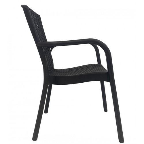 Sillón NESTOR, apilable, polipropileno marrón chocolate