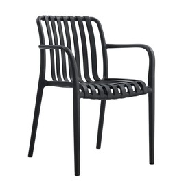 Sillón SALER, apilable, polipropileno negro